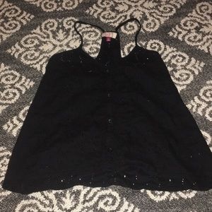 Black button up tank top